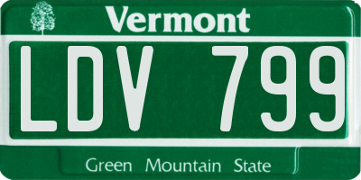 VT license plate LDV799
