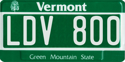 VT license plate LDV800