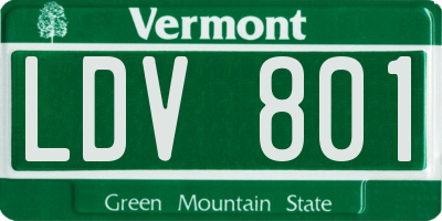 VT license plate LDV801