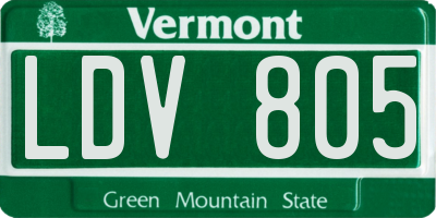 VT license plate LDV805