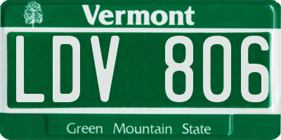 VT license plate LDV806