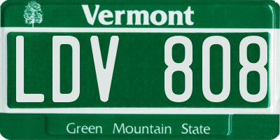 VT license plate LDV808
