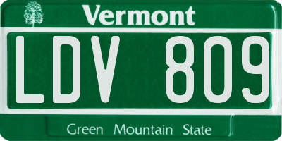 VT license plate LDV809