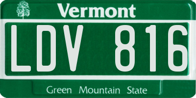 VT license plate LDV816