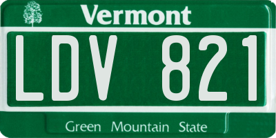 VT license plate LDV821