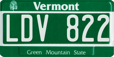 VT license plate LDV822