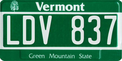VT license plate LDV837