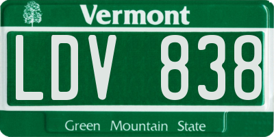 VT license plate LDV838