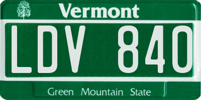 VT license plate LDV840