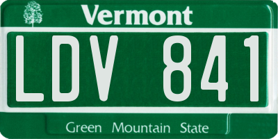 VT license plate LDV841