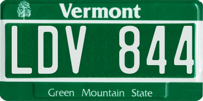 VT license plate LDV844