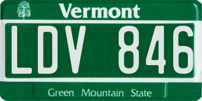 VT license plate LDV846