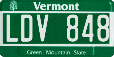 VT license plate LDV848