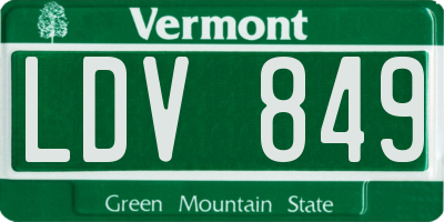 VT license plate LDV849