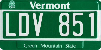 VT license plate LDV851