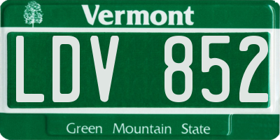 VT license plate LDV852