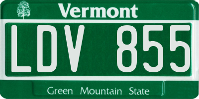 VT license plate LDV855