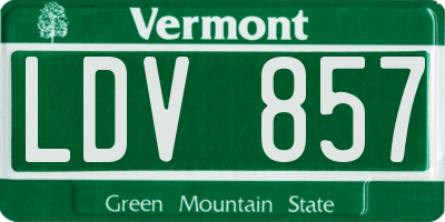 VT license plate LDV857