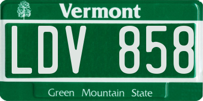VT license plate LDV858