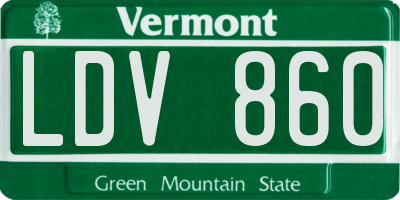 VT license plate LDV860