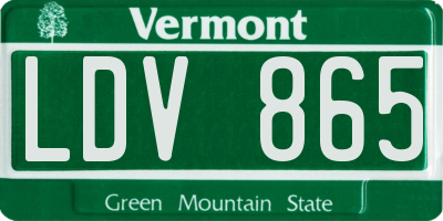 VT license plate LDV865