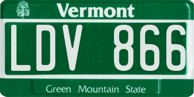 VT license plate LDV866