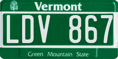 VT license plate LDV867