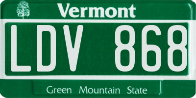 VT license plate LDV868