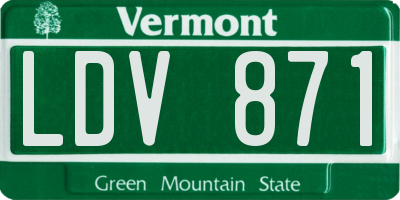 VT license plate LDV871