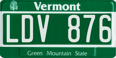 VT license plate LDV876