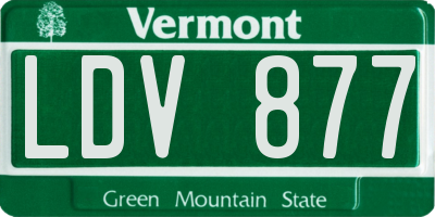 VT license plate LDV877