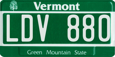 VT license plate LDV880