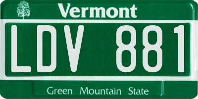 VT license plate LDV881