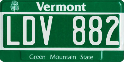 VT license plate LDV882