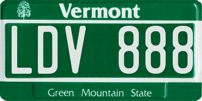 VT license plate LDV888