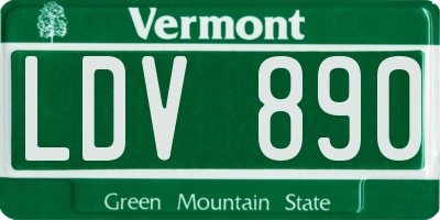 VT license plate LDV890