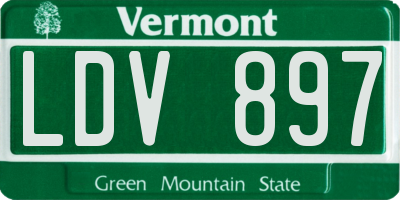 VT license plate LDV897