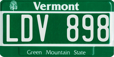 VT license plate LDV898