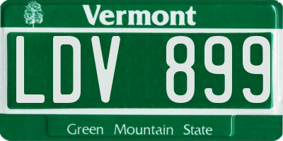 VT license plate LDV899