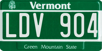VT license plate LDV904