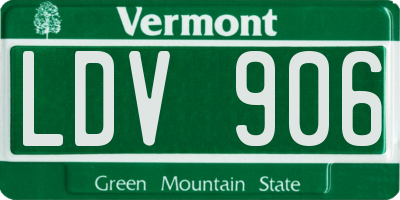 VT license plate LDV906