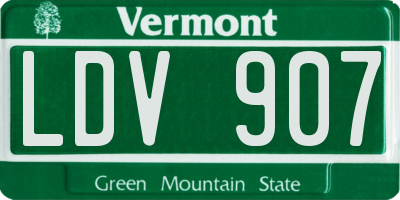 VT license plate LDV907