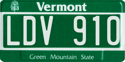 VT license plate LDV910