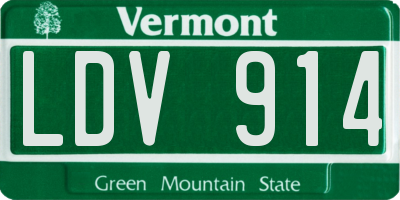 VT license plate LDV914