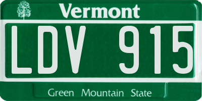 VT license plate LDV915