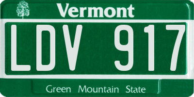 VT license plate LDV917