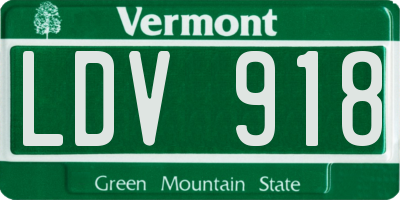 VT license plate LDV918