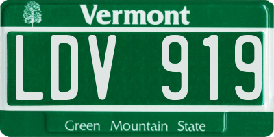 VT license plate LDV919