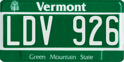 VT license plate LDV926