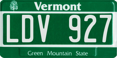 VT license plate LDV927